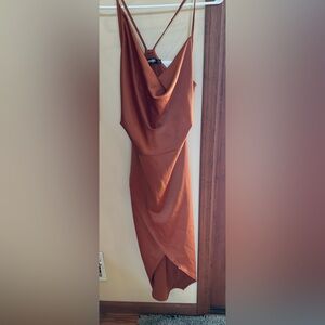 Rust color slip dress